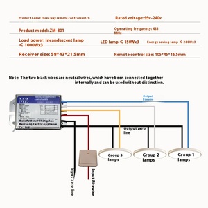 Meizhong ampio voltaggio Wireless a doppio controllo telecomando a tre vie segmentatore telecomando digitale con quattro segmenti