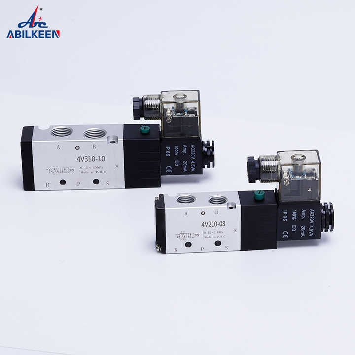 5/2 FORMA DE 4V210-08 G1/4 de aire neumático válvula piloto actuando direccional individuales AC 24V 220V 380V control de válvulas de solenoide