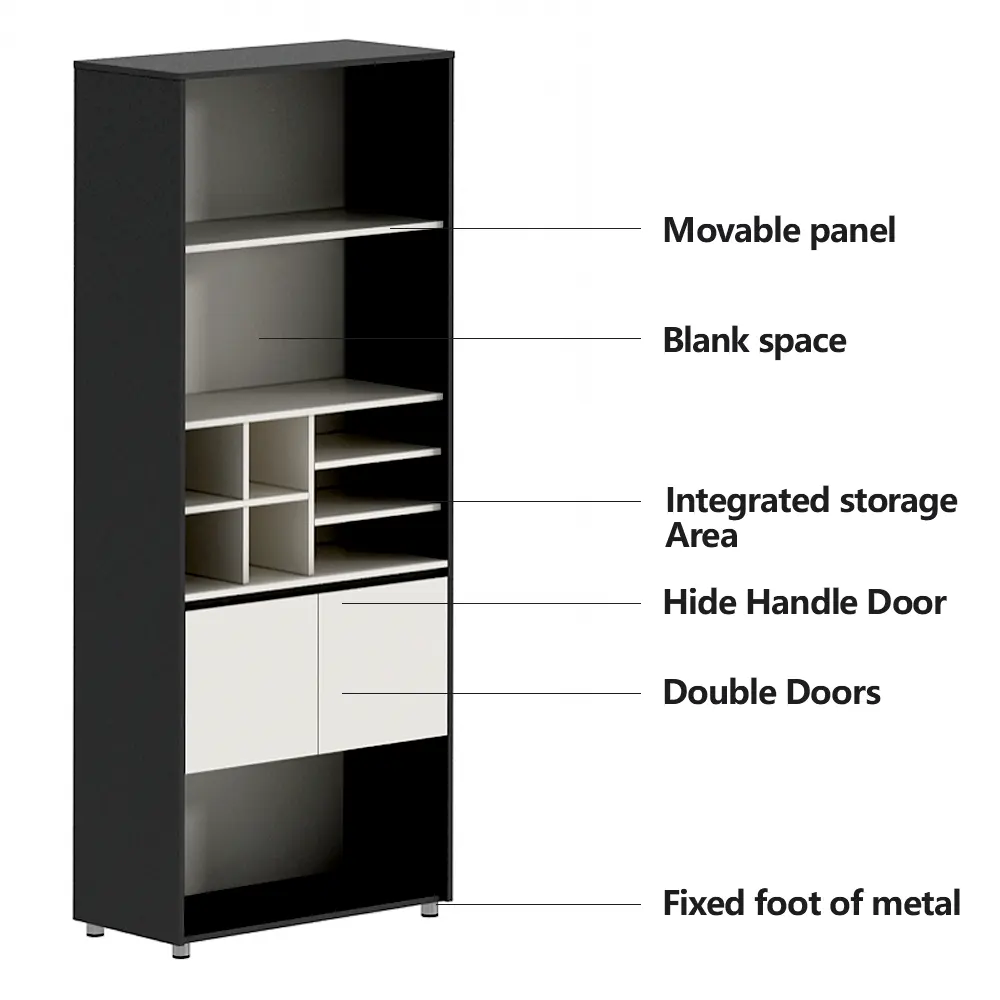 Desain baru furnitur kantor kustom kabinet arsip kabinet kayu untuk lemari arsip 2 pintu