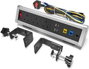 Büromöbel Tisch montierte elektrische PDU mit 3-Wege-UK-Steckdosen Dreieck-Tisch-Multifunktion buchse mit RJ45 und USB - Product Image 2