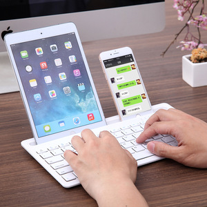 2 en 1 BT teclado teléfono soporte Mini teclado para Windows Android teléfono almohadillas construido-en el soporte Multi-dispositivo portátil - Product Image 4