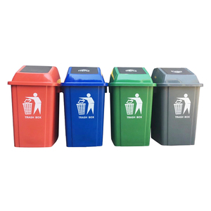 Dayanıklı gri plastik oda çöp kutusu küçük boy çöp kutusu kağıt çöp kutusu salıncak kapaklı - Product Image 4