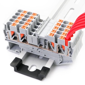 PT 2.5-QUATTRO bahar 24-12AWG çok iletkenler besleme İtme 4 bakır İletkenler vidasız DIN raylı Terminal blokları - Product Image 1