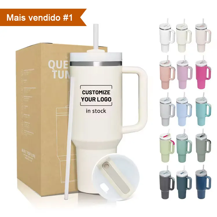 Tasse de voyage en acier inoxydable avec poignée de 40oz personnalisée pour Stanley Cup Tumbler Cup Bicchiere Isolato Vaso Aislado Gobelet Isotherme