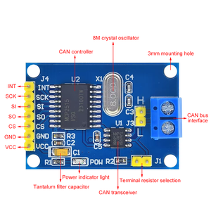MCP2515 può Bus Driver modulo scheda TJA1050 ricevitore SPI per 51 MCU braccio modulo di interfaccia Controller per Arduino Kit fai da te - Product Image 2