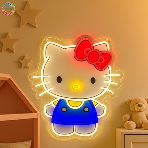 IPixel OEM 및 ODM UV 인쇄 애니메이션 네온 사인 산리오 헬로 키티 LED 네온 라이트 사인 어린이 방 벽 예술 장식용 맞춤형 로고 네온 - Product Image 1