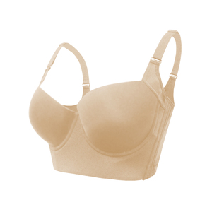 女性用プラスサイズのプッシュアップブラ調整可能ストラップ付き花柄シームレスワイヤーフリーB C Dカップ下着パンティースリップ付き - Product Image 4