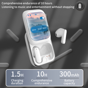 True Wireless Stereo Headphones In-Ear TWS Wisdom <strong>LCD</strong> Touchscreen Earbuds <strong>with</strong> Noise Cancelling <strong>Function</strong> Slider Design - Product Image 5