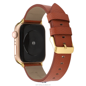 Elma izle lychee deri kayış işlemeli çiçek ve yaprak kayış desen ile iwatch Apple 7 6 5 se için bant - Product Image 3