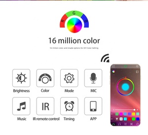 Tcwin Tira de Luces <span class=keywords><strong>LED</strong></span> Cambio de Luces <span class=keywords><strong>LED</strong></span> 16.4ft, Color RGB 90 Tv 85 Cuerdas de Luz de Cobre Tira <span class=keywords><strong>Led</strong></span> + BT Music Remote + 24key + caja de Color <span class=keywords><strong>LED</strong></span> pro Max App control - Product Image 2