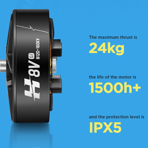 Lightweight <strong>Vector</strong> Control Curved Magnetic Steel Vtol UAV Drone <strong>Motor</strong> with 1500 Hours Lifetime Hobbywing H8V 8120 160KV
