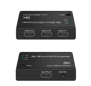 8K @ 60Hz HDMI 2,1 Switch 3 en 1 Out 4K @ 120Hz HDMI Switcher 3 puertos, 8K HDMI Auto Switch 3X1 Selector con control remoto IR - Product Image 2