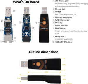 Aismartlink Waves hare Luckfox Pico WebBee RV1103 Linux Micro Development Board, integriert Arm Cortex-A7/RISC-V MCU/Phy - Product Image 5