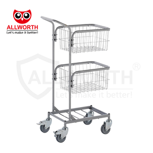 Kurulum olmadan 3 katmanlı çok fonksiyonlu 6 tekerlekli U tekne el arabası alışveriş arabası servis arabası - Product Image 6