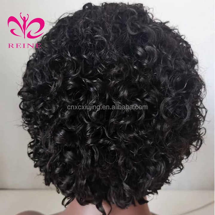 Brasiliani Brevi Parrucche Dei Capelli Umani per le Donne Nere di Colore Naturale Remy Glueless Corto Bob Parrucche Dei Capelli Umani Ricci Pixie Cut parrucche