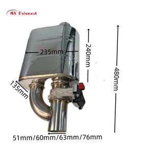 2.5&quot; Inlet (2 Muffler )Performance Electric Cutout <strong>Valve</strong> Valvetronic Exhaust Valved Muffler with Remote Control <strong>Tip</strong> - Product Image 4