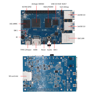 Vendite calde Raspberry pi 4 scheda di sviluppo originale Raspberry Pi 4 modello B 1/2/4/8GB RAM Single Board Computer Banana Pi BPI-R3