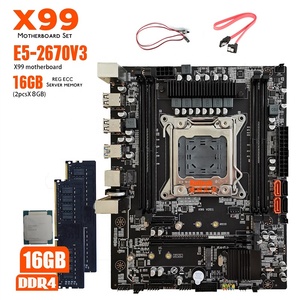 รัสเซียยอมรับชุดเมนบอร์ด U X99 D4 DDR4,พร้อม Xeon E5 2670 V3 LGA2011-3 CPU 2ชิ้น X 8GB = 16GB 2133 2666MHz DDR4 ECC หน่วยความจำ RAM - Product Image 1