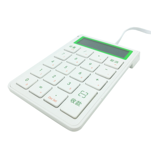 Teclados numéricos ergonómicos personalizados Teclado numérico de 19 teclas Teclado de terminal POS con cable USB Calculadora de pantalla de 12 dígitos