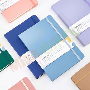 Caderno de diário personalizado A4A5A6A7B5B6, capa de couro macio com cordão elástico, agenda para planejador