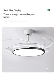 工厂OEM ODM智能Led吊扇现代装饰3色led灯智能遥控隐形吊扇 - Product Image 2