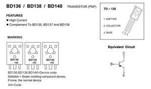 <span class=keywords><strong>BD136</strong></span> BD138 BD140 bd135 BD137 BD139 1.5A 45V/60V/80V để 126 bóng bán dẫn silicon epitaxial - Product Image 4