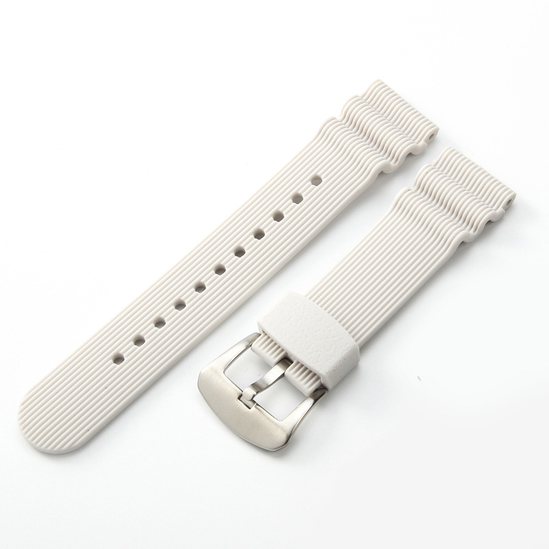 Rayures verticales blanches - boucle couleur acier