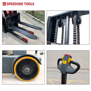 Ayarlanabilir kaldırma çatalları ve yürüyüş standı Stand-On tipi istifleyici ve Reclaimers ile 2T 3.5M elektrikli palet istifleme kamyonu - Product Image 3