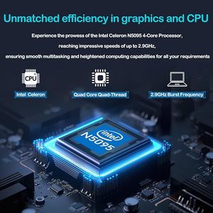 Portátil de 15,6 pulgadas 8GB DDR4 RAM 512GB SSD Intel Celeron N5095 (hasta 2,9 GHz) Computadora con Win 10 1920X1080 Pantalla Tipo-C WiFi - Product Image 3