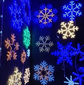 3D al aire libre IP65 cobre copo de nieve calle motivo festivo luces decorativas blanco cálido LED cadena de luces - Product Image 4