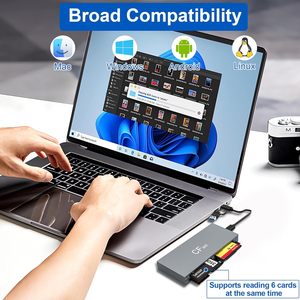 Tak ve çalıştır 6 in 1 USB3.0 5Gbps tipi C SD TF MS XD CF CFast kamera kart okuyucu PC Tablet dizüstü cep telefonu için - Product Image 2