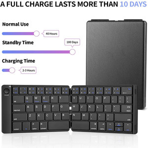 Foldable Wireless <strong>Keyboard</strong> Rechargeable Slim Folding <strong>Keyboard</strong> Compatible IOS <strong>Android</strong> Windows Smartphone Tablet and Laptop - Product Image 5