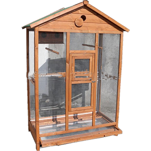 大型木製鳥かご鳥小屋卸売防水鳥かごハウスワイヤーオウムリビングケージ付き