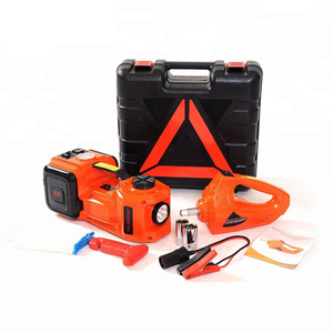 3 in 1 12V 5T電動油圧フロアジャックLED懐中電灯タイヤインフレーターポンプセット、カージャック用電動インパクトレンチ付き - Product Image 1