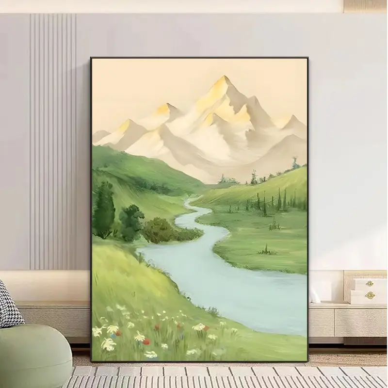 Pintura de paisaje chino abstracta pintura al óleo sobre lienzo pintura de pared artística para la decoración del Hotel del hogar para la sala de estar