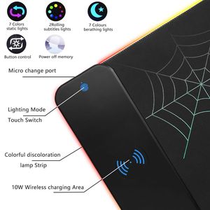 Oyun için 15W hızlı kablosuz şarj cihazı ile büyük RGB oyun Mouse Pad Mat - Product Image 2