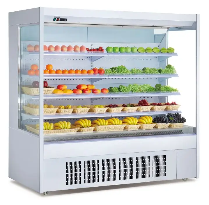 Горячая Распродажа, коммерческий открытый охладитель для овощей в супермаркете, холодильники, витрина для супермаркета