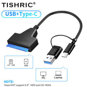 TISHRIC2-in-1ハードドライブケーブルSATA22Pin-Type-C USB3.0イージードライブケーブル外付けHDDSSDハードドライブアダプター (ラップトップPC用) - Product Image 2