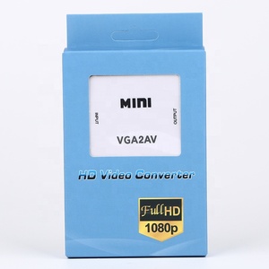 迷你风格VGA到AV白色转换器自动检测和转换电脑输入图像到NTSC PAL - Product Image 2