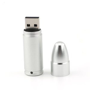 Promo giveaway Quà Tặng vật liệu kim loại phẳng USB Stick bí mật USB Flash Drive Bullet hình dạng Bộ nhớ đĩa 8GB - Product Image 1