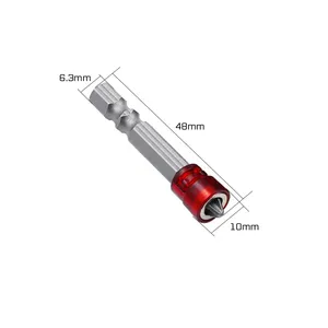 1/2/3 adet 48mm S2 alaşım PH2 Phillips manyetik tornavida uçları 1/4 inç Hex Shank alçıpan tornavida el elektrikli vida aracı - Product Image 6