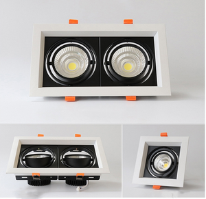 Adjustable Twin Three Head <strong>Led</strong> Downlight square Frame Recessed 100mm 7w 12w Black White Cob Double Head Downlight on Ceiling - Product Image 5