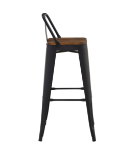 Hiện đại màu đen cổ sắt Thanh phân với ghế gỗ thương mại công nghiệp thiết kế cổ điển cho nhà bếp và nhà hàng sử dụng - Product Image 2