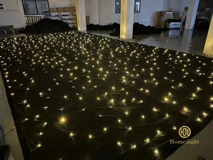 Hintergrund Starry Twink ling Warm White Star Cloth Goldgelb Drapieren Bühnen licht <span class=keywords><strong>LED</strong></span> Star Vorhang für die Hochzeit