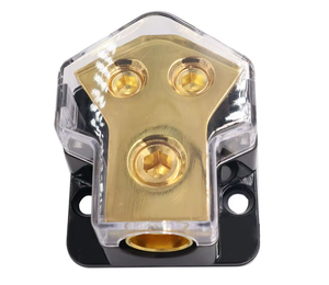 Factory Produce 2 Way 0/2/4 AWG Entrada 4/8/10 AWG Salida Amp Ground Terminal Distribution Block Splitter para Auto Boat Audio