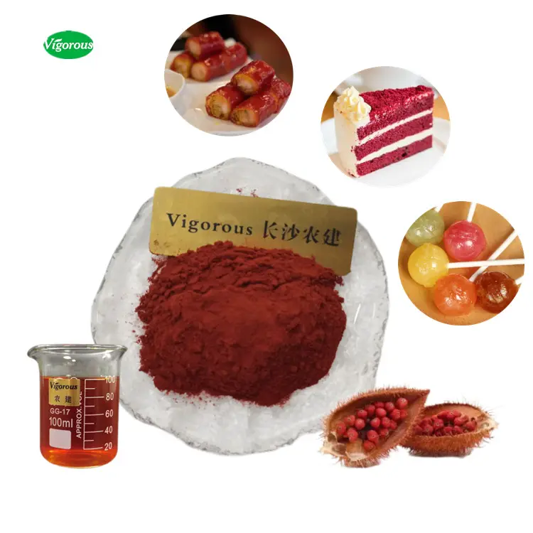 Natürlicher Massenfutterfarbstoff Annatto-Extraktpulver Pigment Norbixin