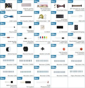 Miuzei elektronik eğlenceli kiti 830 kravat-puan Breadboard modülü hassas potansiyometre direnç ahududu Pi için uyumlu LED - Product Image 2