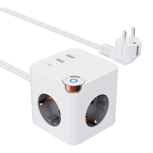 2个USB 1 C型充电插座德国3路立方体电源适配器欧洲插头2p软线电源扩展usb适配器适配 - Product Image 5
