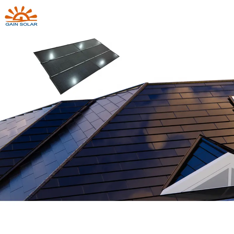 Neues Produkt farblich beschichtete Paneele Solar-Metall-Dachziegel Solarpanel-Dachziegel