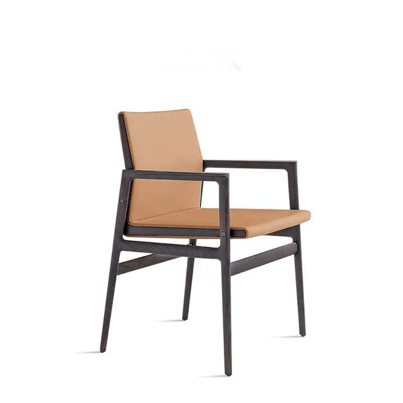 Moderne sedie da pranzo in legno di fascia alta con pelle
